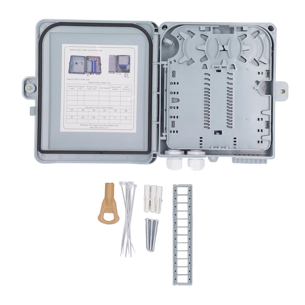 Оптическая распределительная коробка 12 портов Водонепроницаемая волоконно-оптическая коробка-сплиттер для SC FC PLC