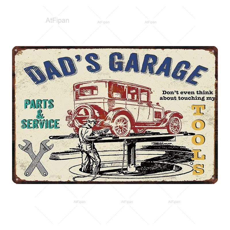 Vintage Motorcycle Garage Metal Plate Classic Tire Poster Shabby Chic Wall Art Decor xCM Metal Painting for Home Retro Cuadr