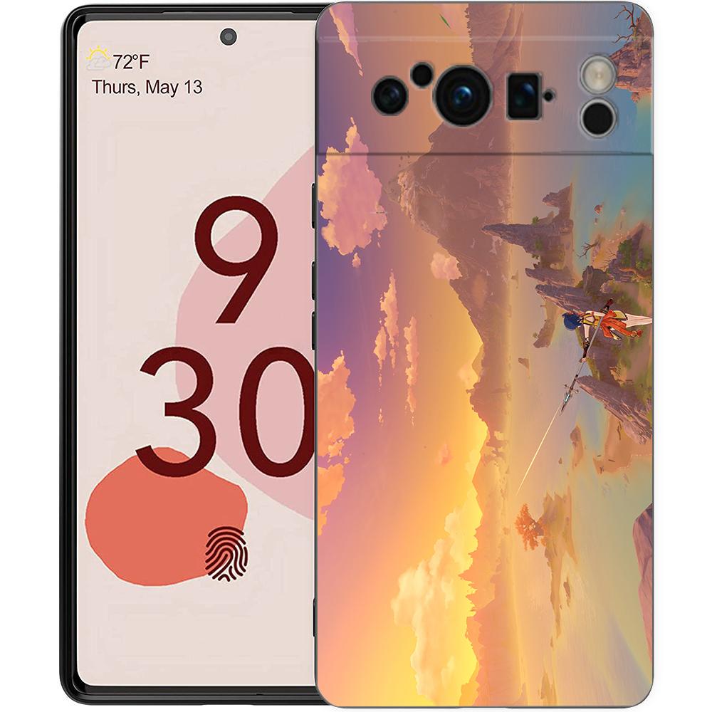 Genshin Impact Landscape Phone Case For Google Pixel 8 7 6 Pro 6A 7A 5G Soft Silicone Shockproof TPU Black Cover TPU Fundas