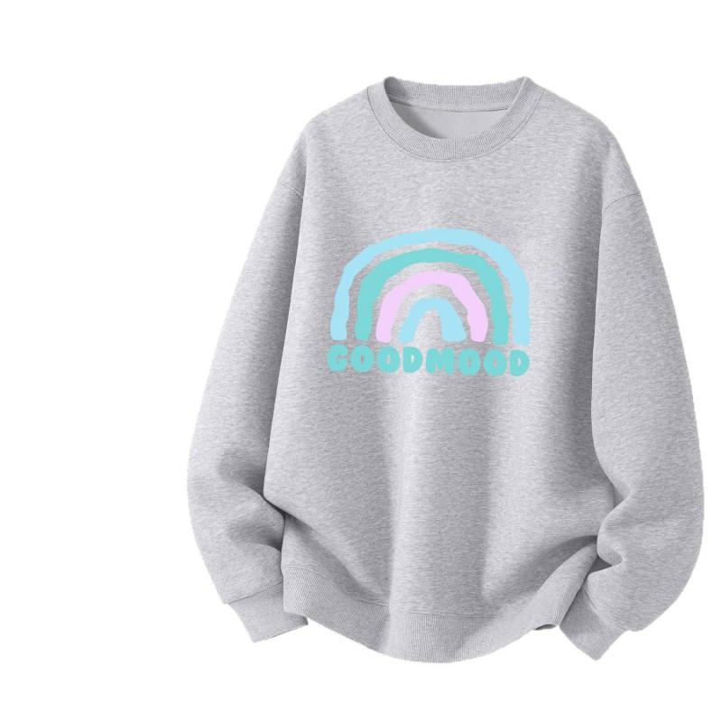 Unisex Oversized Cotton Blend Hoodless Sweatshirt With Print Design Winter Daily Wear