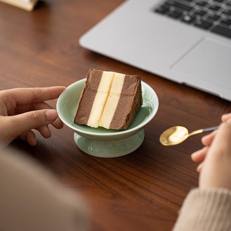 Китайские керамические фруктовые тарелки Ретро Тарелка для десертов и закусок на высокой ножке Подносы для дим-самов Фарфоровая посуда Кухонные принадлежности Чайная посуда