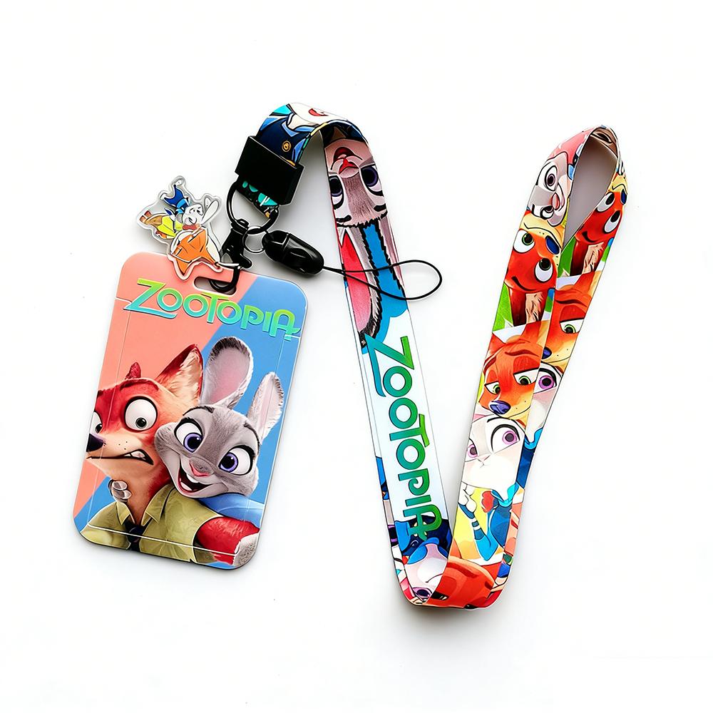 Movie Zootopia Lanyard Card Holder For Student Id Card Straps Badge Holder Diy Hanging Rope Keyring Accessories Cosplay