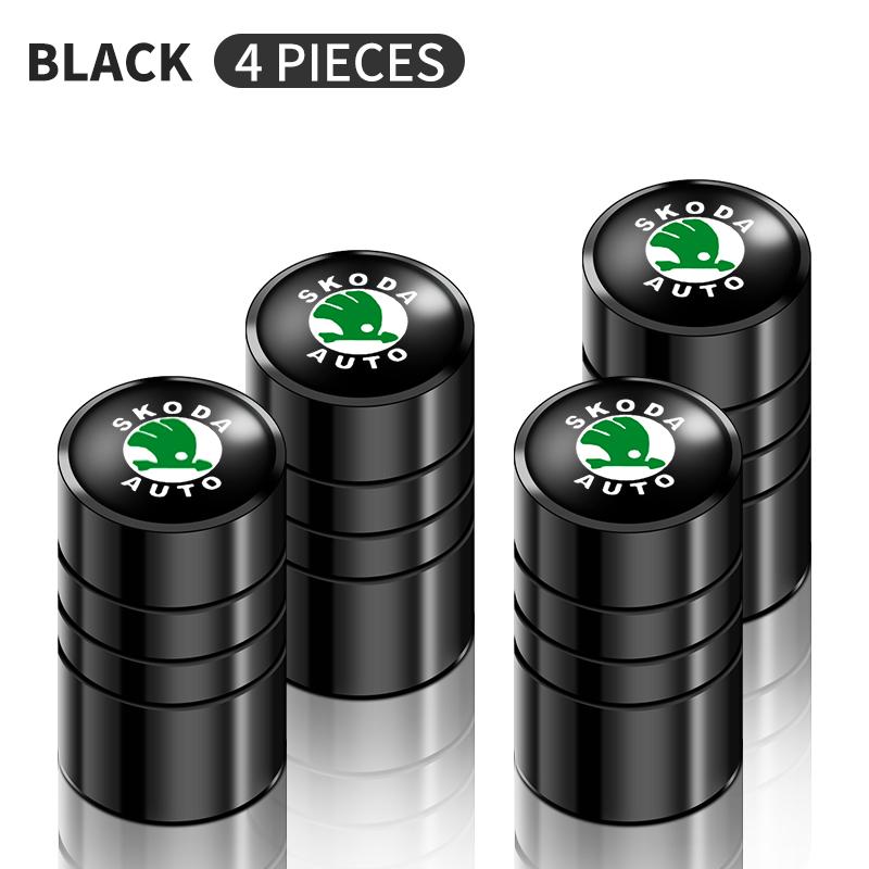 4Pcs Car Logo Wheel Tire Valve Air Valve Stem Caps For Skoda Octavia Fabia Kamiq Kapoq Kodiaq Rapid SCALA Superb A5 A7 RS Yeti fsvr64