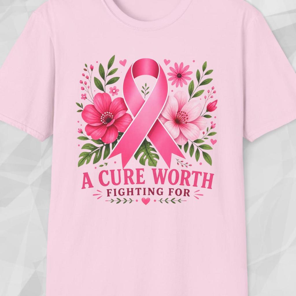 Breast Cancer Awareness Shirt, Pink Ribbon Tee,Cure Worth Fighting For Shirt,Survivor Support Tee,Life Hope Tee,Support Fighter Survivor Tee