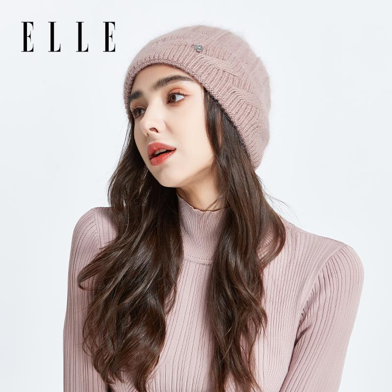 ELLE Women's Sequined Twisted Flower Ear Protection Cold Hat