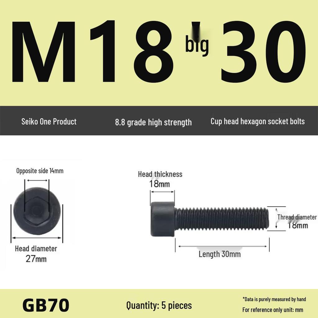 8.8 High-Strength Socket Head Cap Screw Bolt (M4-M16)