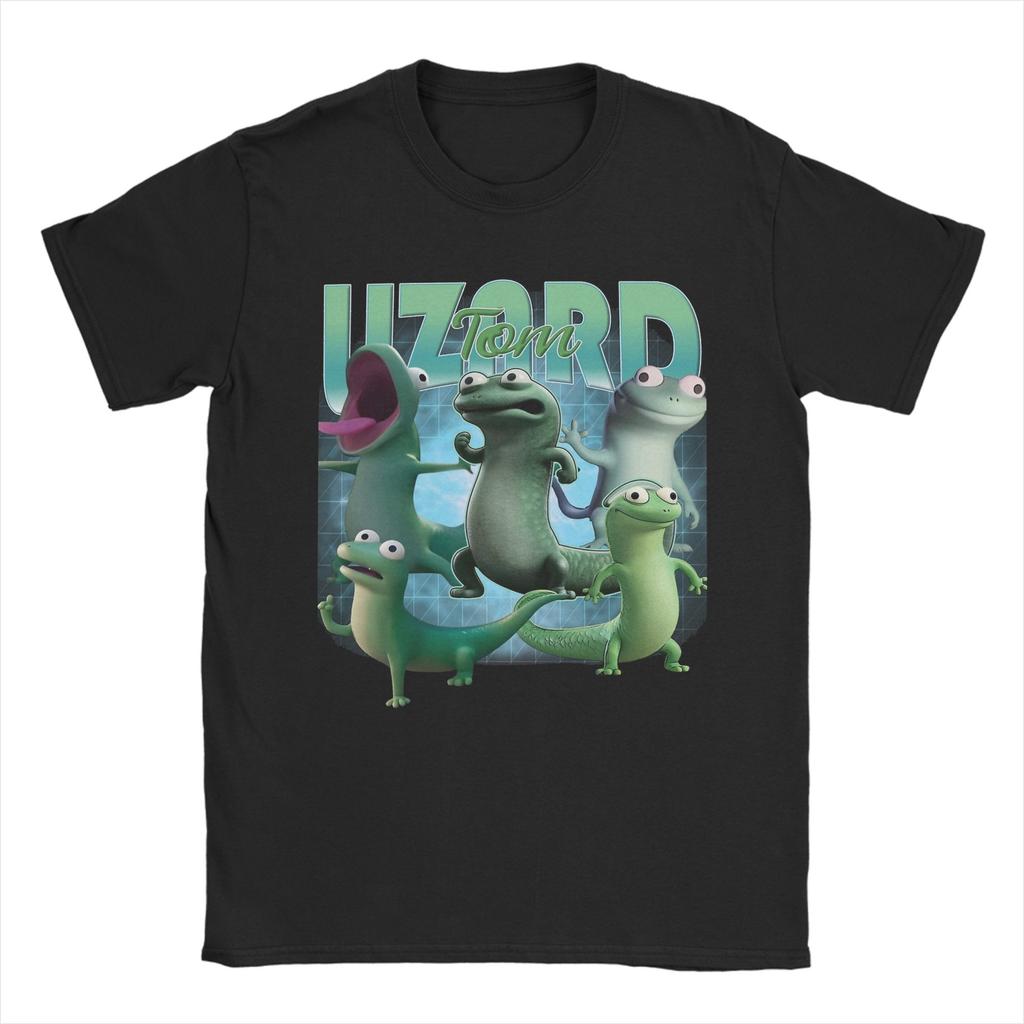 Унисекс Женская Футболка с Графическим Принтом Hoppersed Tom The Lizard Хлопковая Футболка Одежда