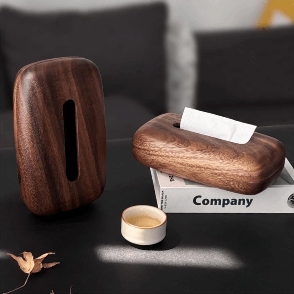 Rectangular Tissue Dispenser Vintage Tissue Paper Holder Modern Walnut Tissue Box Bed Room