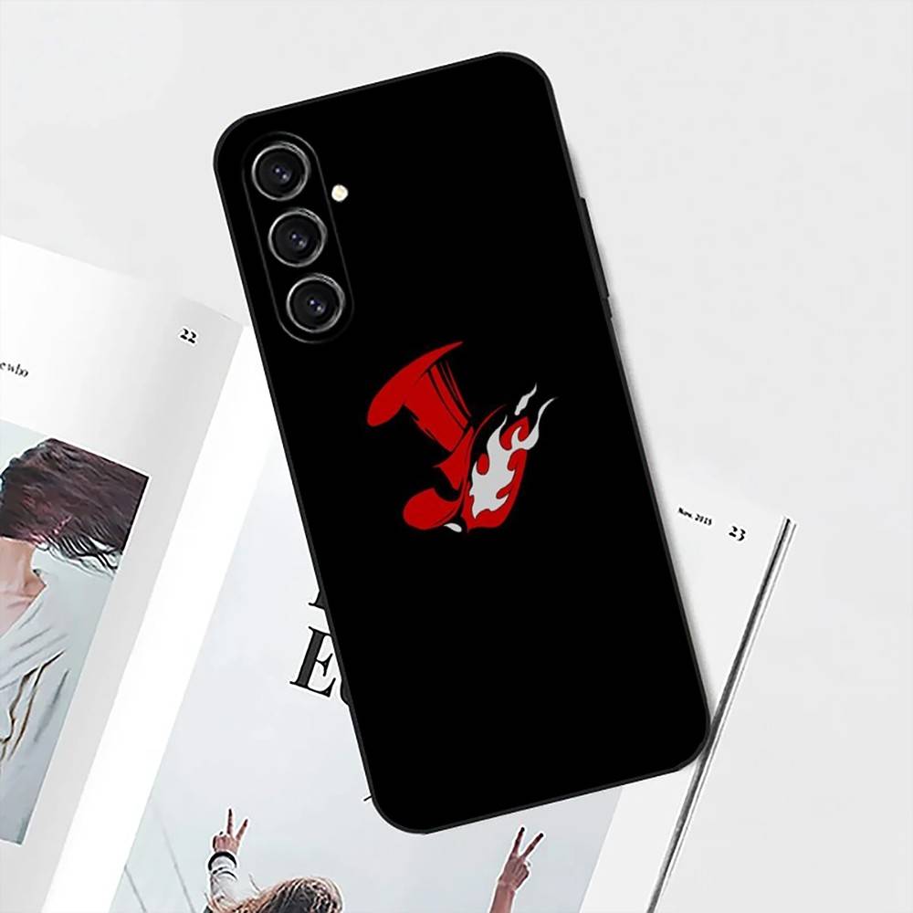 Чехол для телефона P-Persona 5 для Samsung S25, S24, S21, S22, S23, S30, Ultra, S20, Plus, Fe, Lite, Note, 10 Черный Мягкий