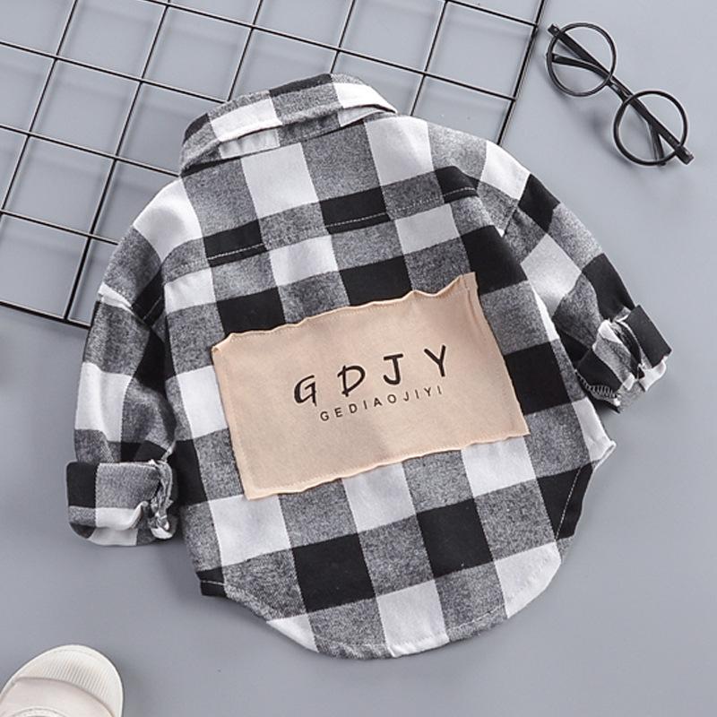 Kids Plaid Long Sleeve Button Down Shirt for Boys and Girls Spring Autumn
