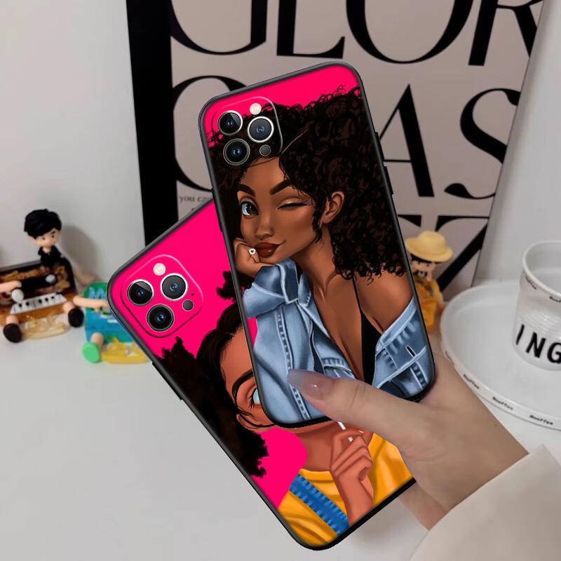 RP57 Poppin Black Girl Case for Samsung M06 M15 M16 M35 M55 M56 A36 A42 A50 A50S A51 A52 A32 A33 A05 A05S A06 A16 A20