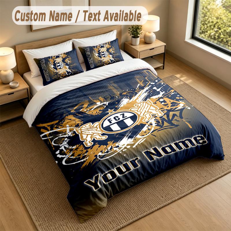 3Pcs Bedding Set Custom Name Text, 1 Sheet 2 Pillowcases Home Bed DecorFC Zürich