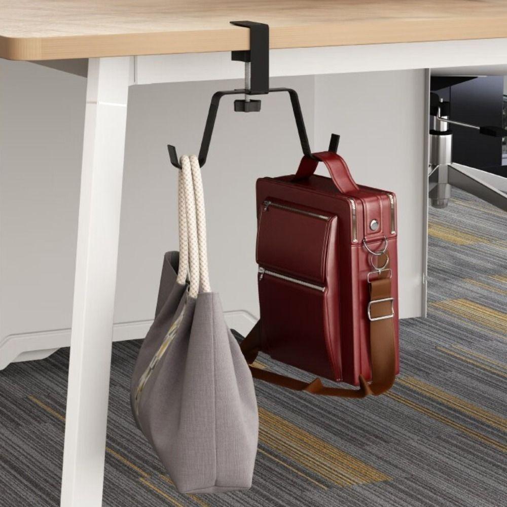 Punch-free Table Desk Hanger Adjustable Handbag Rack Holder Backpack Storage Hook for Desk Side
