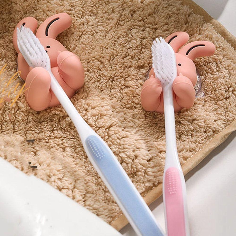 Wall-mounted Bunny Toothbrush Holder Cartoon Sundries Storage Rack  Bathroom