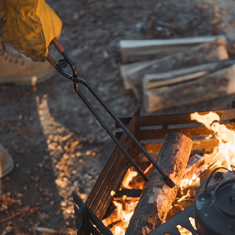 Угольные грили Кочерги Огнеупорные щипцы Щипцы для барбекю Угольные щипцы для барбекю Щипцы для угля из углеродистой стали Длинная ручка Угольные клещи