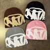 American Street Letter Knit Beanie Unisex Winter Warm Hip Hop Skateboard Earflap Cap