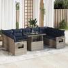 VidaXL Garden Lounge Set with Cushions 10 Pcs Grey Wicker Acacia, Outdoor Sofa Set, Garden Furniture, 3326542