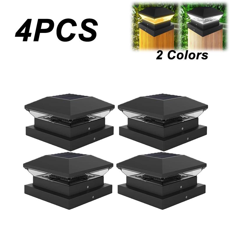 4 шт. Солнечный свет, уличный IP65, солнечный столб, лампа на вилле, столб, лампа для забора, ворот, светодиодная лампа для дома, ворот, патио, сада