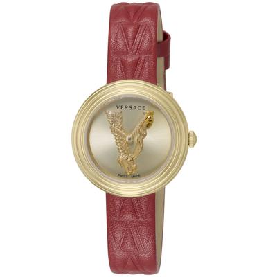 Часы Virtus Mini Gold Dial Stainless Steel Sapphire Glass Quartz 28MM Swiss Watch VET300521 Red [Versace] Womens [Товар]