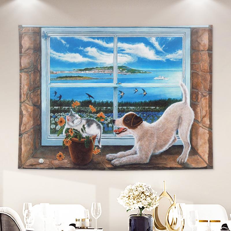 Домашний декор, фреска, гобелен на окно, комната, спальня, декор Kawaii, декор комнаты, гобелен, настенный гобелен, макрама