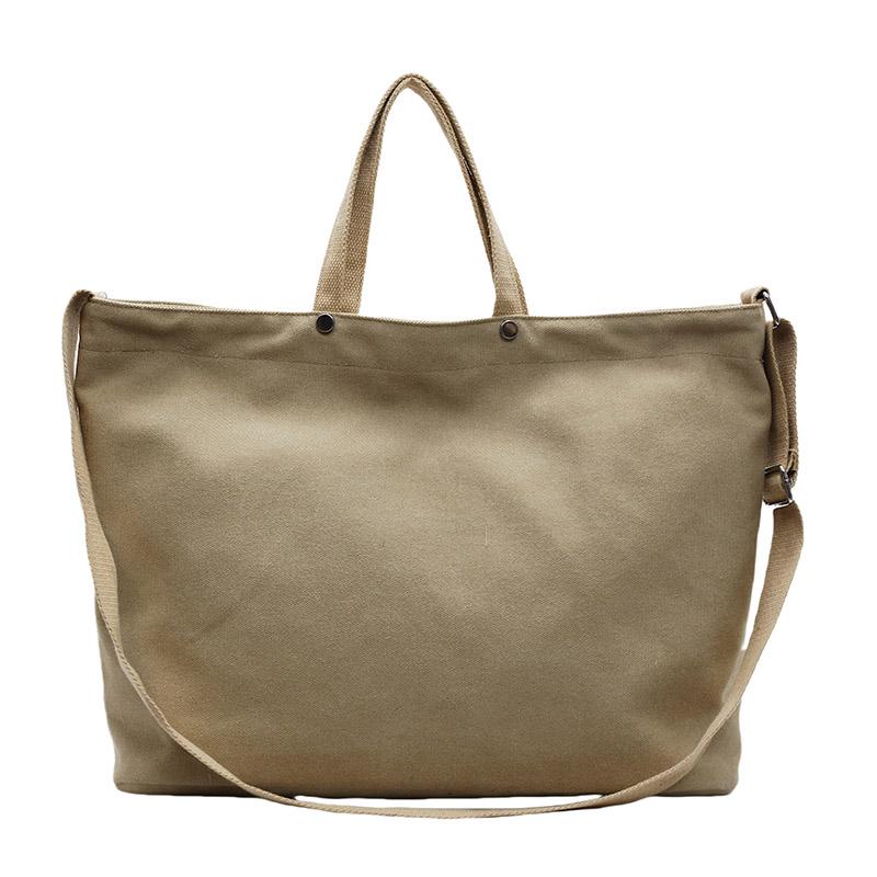 Холщовая сумка женская большая вместительная сумка через плечо студенческая однотонная сумка через плечо для поездок на работу