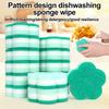 5 10pcs Blue Flower Sponge, Cleaning Sponge, Double Sided Scouring Pad, Household Cleaning, Dishwashing Sponge, High End Kitchen Sponge,