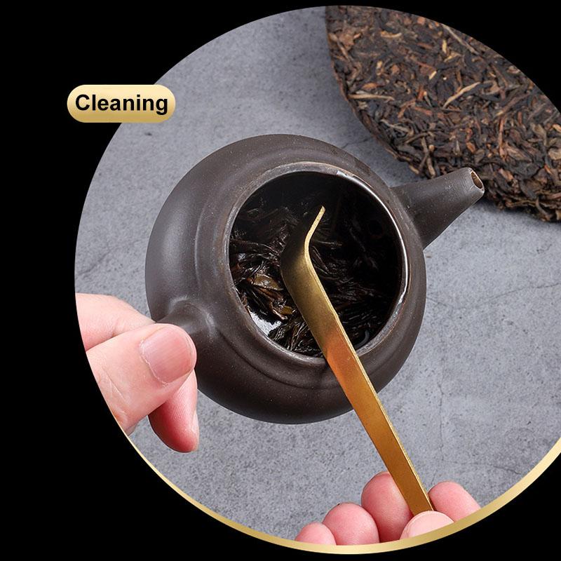 Игла для чая из нержавеющей стали Золотая Серебряная Ложка для матча Совок для чая Чайная церемония Чайная посуда Кухонный инструмент Очистка чайника Измерение чая