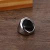 Eagle Ring Men's Titanium Steel Silver Black Retro Stainless Steel Ring Square Animal Ring