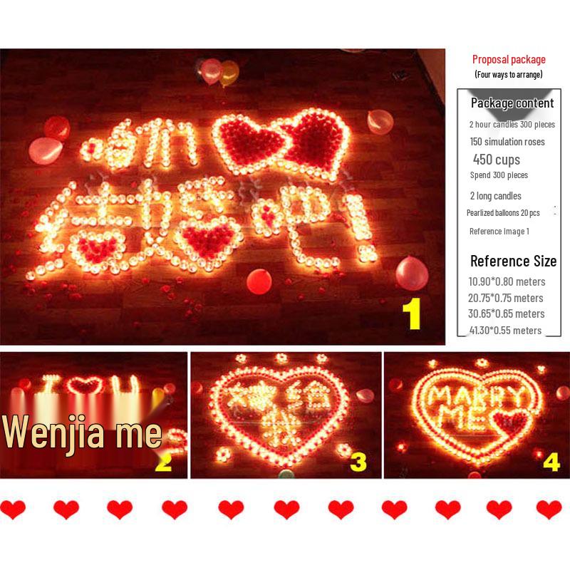 Циси День святого Валентина Романтические свечи-розы в форме сердца для признания в любви, предложения руки и сердца или украшения на день рождения.