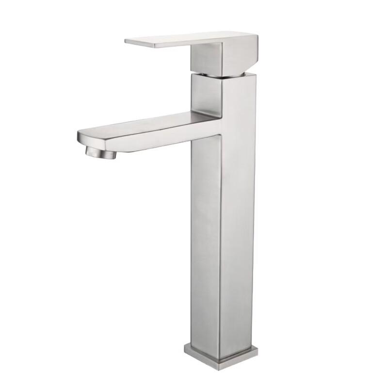 Квадратный смеситель для раковины TLXT из черной нержавеющей стали, для горячей и холодной воды