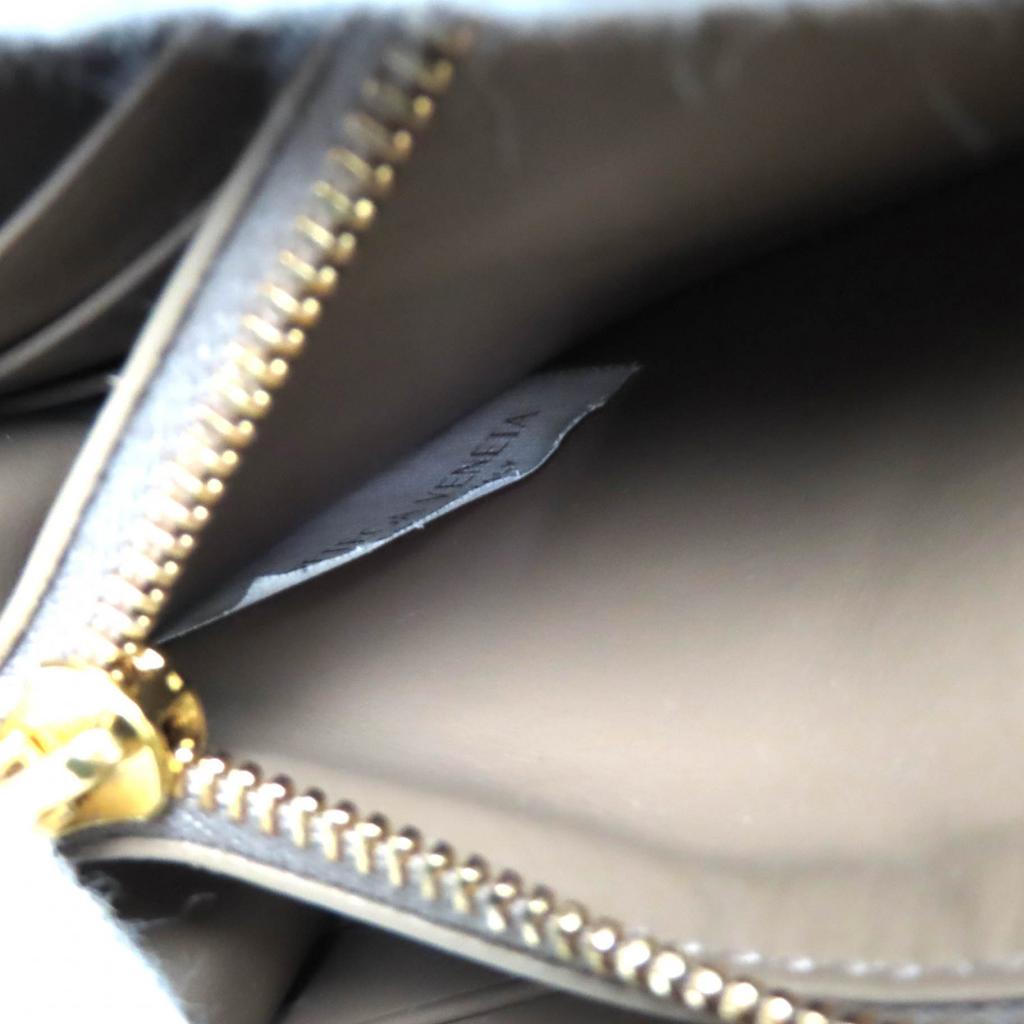 Excellent BOTTEGAVENETA Purse INTRECCIATO Flap Wallet Bifold Wallet Brown Used