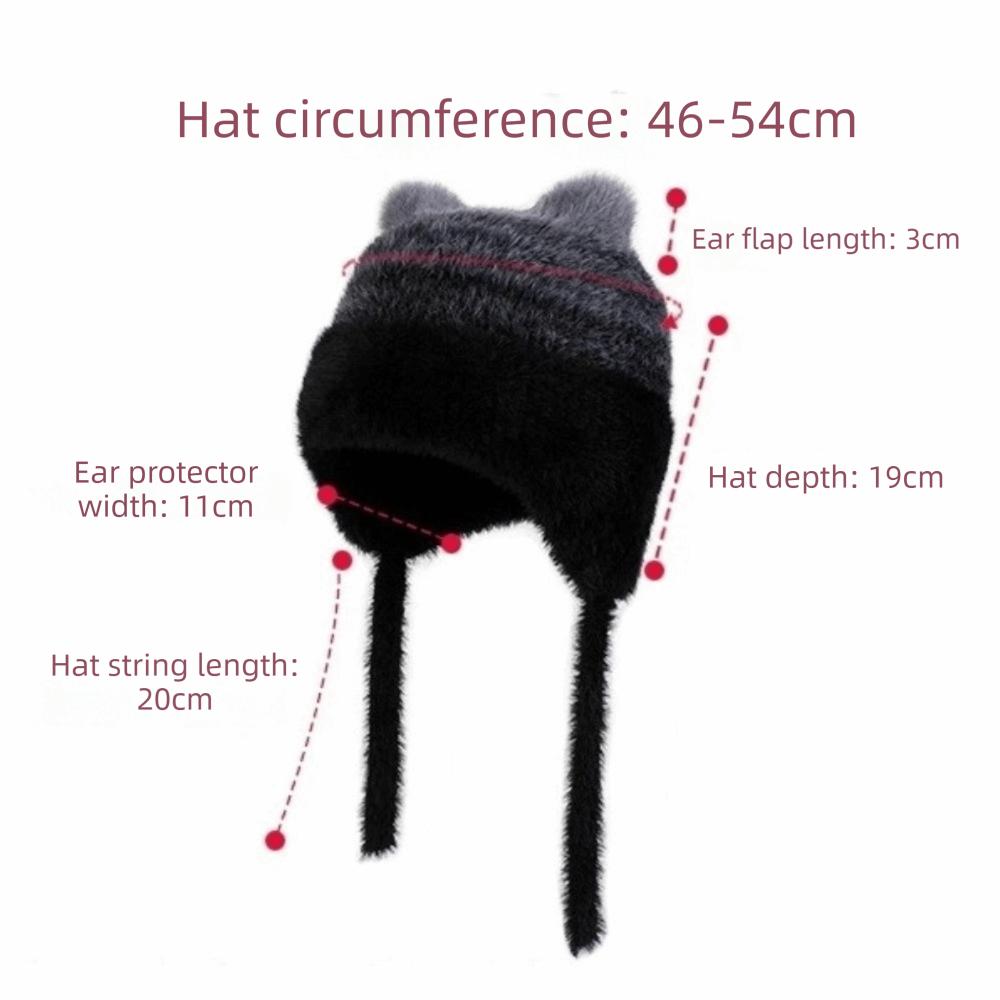 Cold-proof Ear Protection Hat Cute Cat Ear Plush Warm Hat Cute Beanie Hat Boy Girl