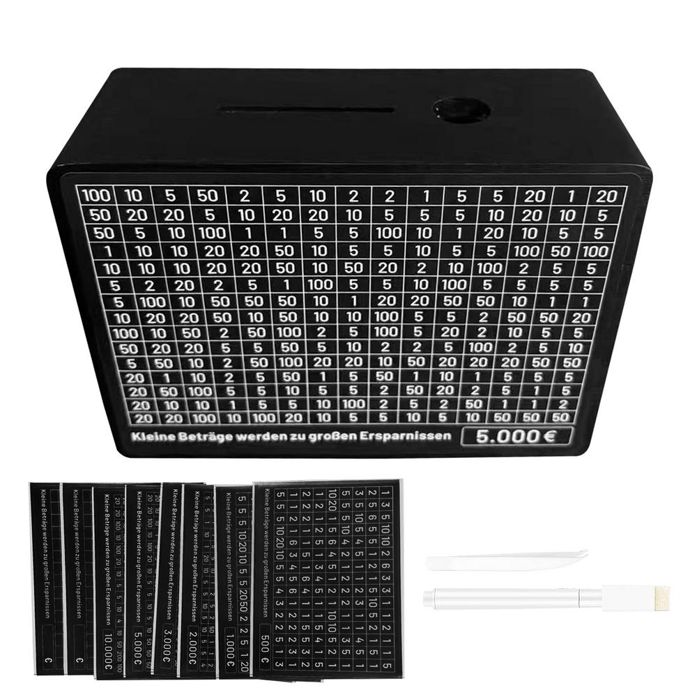 Копилка 500/1000/2000/3000/5000/10000 евро/долларов США Копилка со счетчиком Деревянная копилка для сбережений Цели и коробки с числами