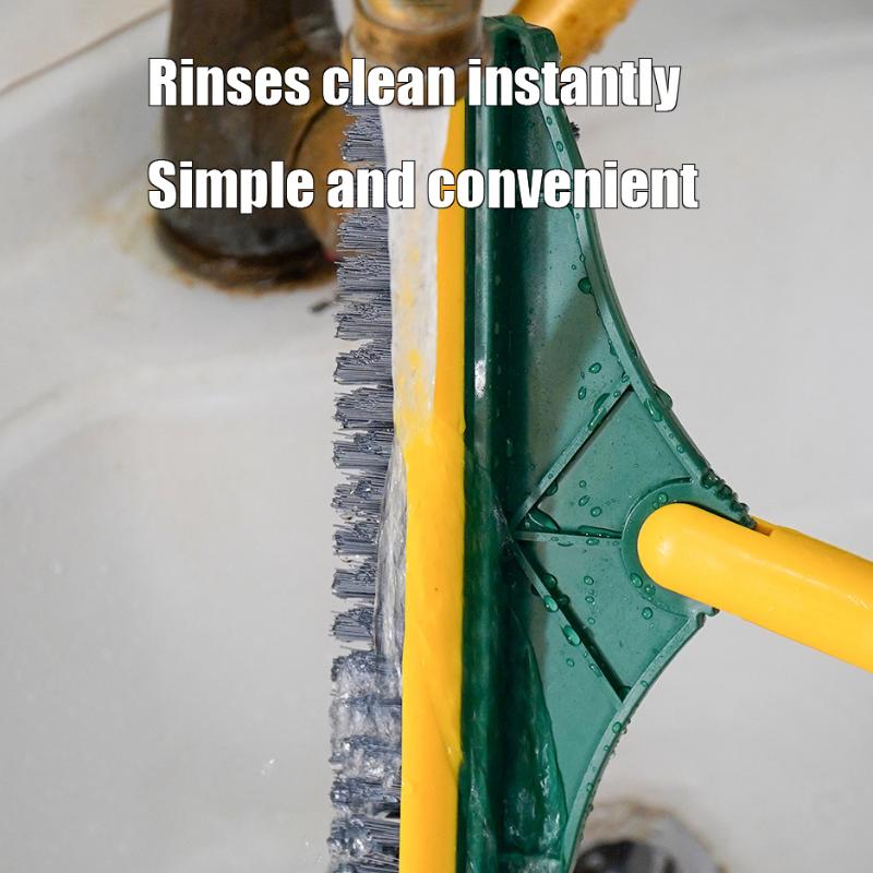 Щетка для мытья плитки со скребком, с отжимом, регулируемая в 3 секциях, щетка для ванной с длинной ручкой, V-образная щетина