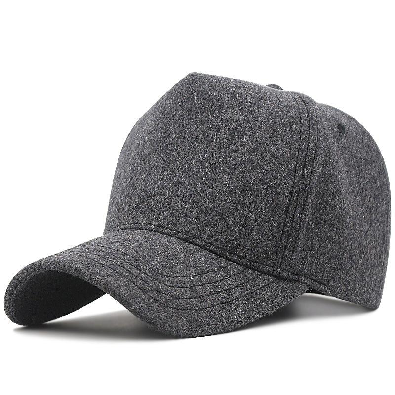 Big Size Wool Cap Basebal 5 Panels Man Outdoors Warm Felt Sport Hat 5660cm 6065cm