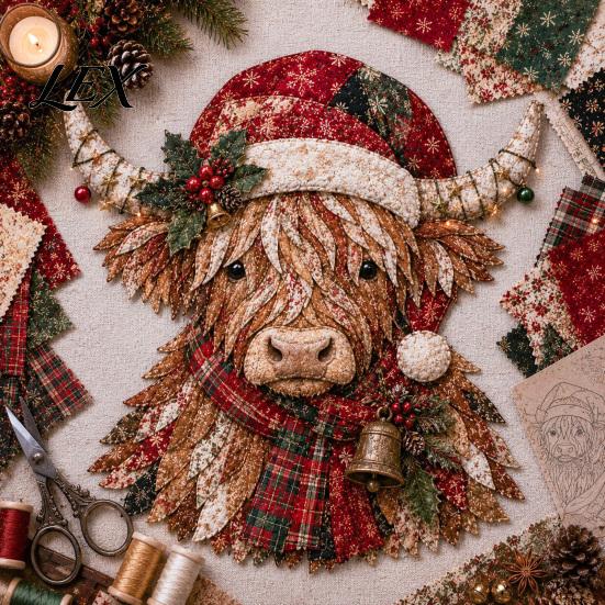Handcrafted Holiday Gift Christmas DIY Patchwork Kit, Halloween Witch Hat Sewing Xmas Party Table Centerpiece Animal Fabric Craft Kit for Beginners,