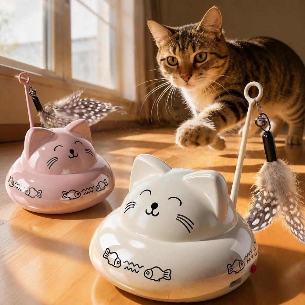 Rechargeable Electric Cat Teaser Universal Wheels Interactive Cat Toy New Automatic Cat Toy Indoor