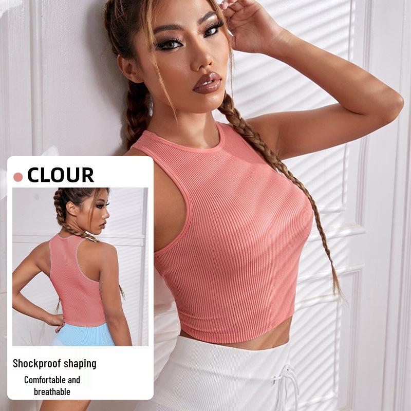 Women's Quick-Dry Seamless Yoga Top - Sleeveless, Sexy Sports Vest