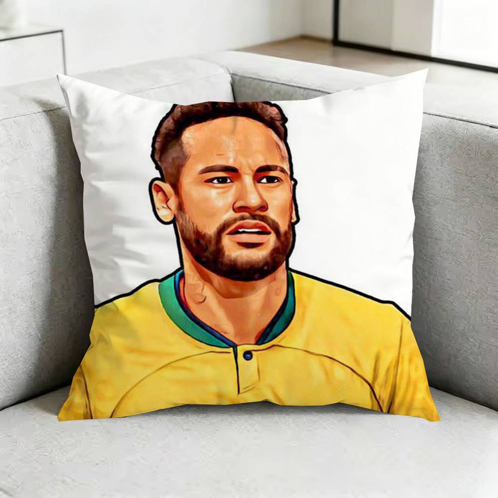Cool NeymarR Football Cartoon Square DoubleSided printed Pillow Case Bedroom Bedside Pillow Sofa Cushion Cover Gift