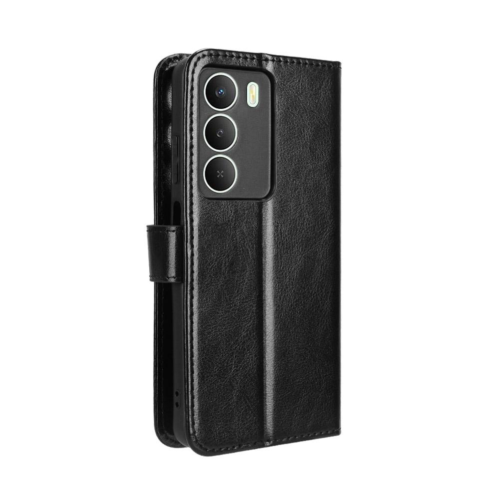 For Realme C73 5G/14x 5G/V70 5G/V70s 5G PU Leather Case with Strap Crazy Horse Texture Phone Wallet Cover