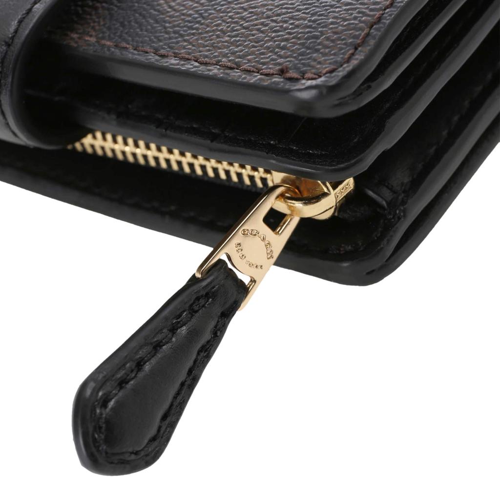 Outlet OUTLET Bifold Wallet C0082 IMAA8 Signature Canvas Brown [Coach] Brown/Black Black/Gold [Item]