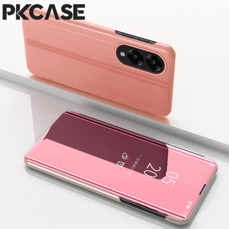 PKCASE Smart Mirror Flip Phone Case for Samsung S26 S25 Edge S24 S23 Ultra FE Plus Shockproof Back Cover for Galaxy A17 A07