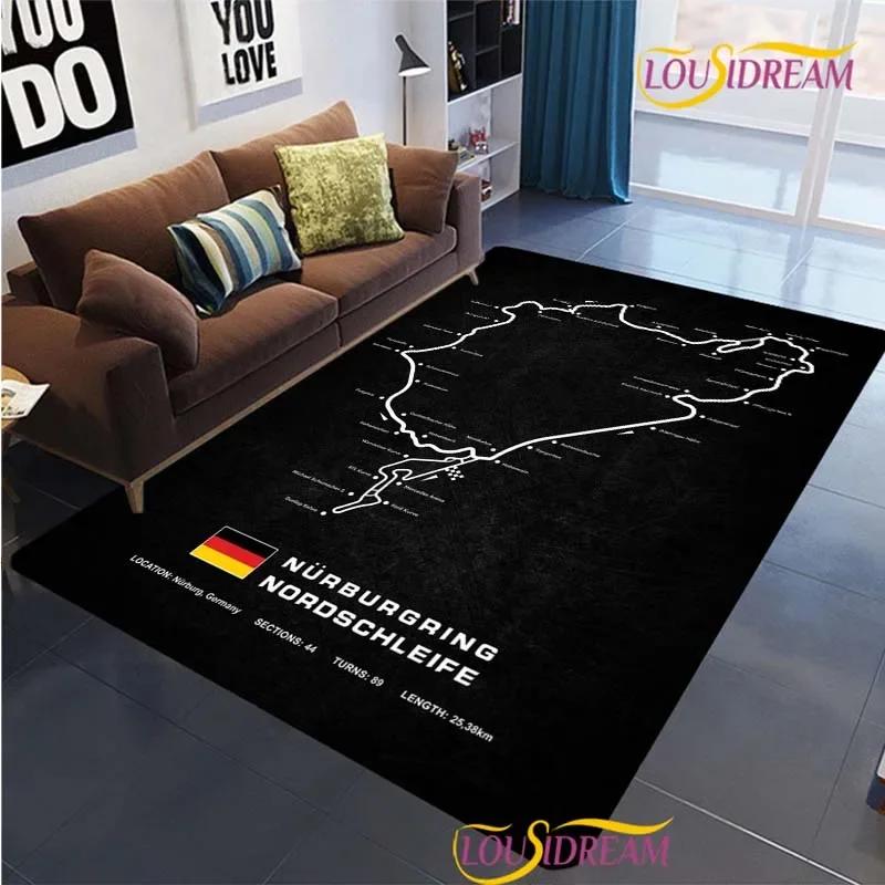 Nurburgring F1 International Track Carpet for Living Room Bedroom Area Rug Decor Kitchen Unslip Floor Mat Alfombra Birthday Gift