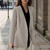 Women Autumn V-Neck Solid Color Long Sleeve Cardigan Suit Jackets