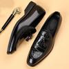 Британские Мужские Остроносые Кожаные Туфли с Узором под Крокодила Business Casual Для Мужчин Лоферы с Кисточками Формальная Свадебная Обувь
