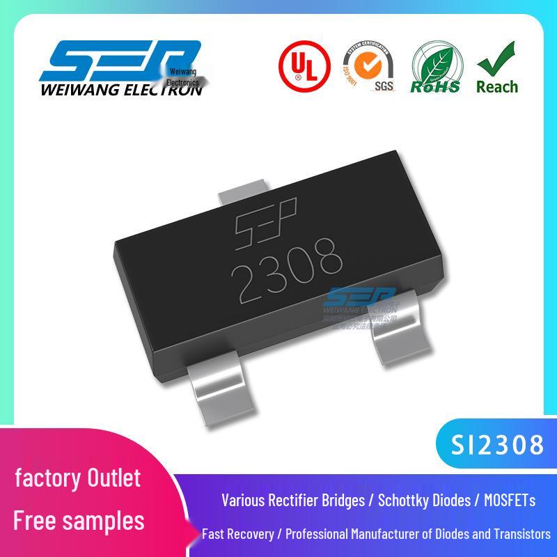 SEP SI2308 N-channel 60V 3A SOT-23 Surface Mount MOSFET for Screen Printing