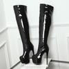 Red Over Knee Boots Women Extreme High Heel Platform Thigh High Boot Sexy Dance Nightclub Party Fetish Shoes Large Size 45 48