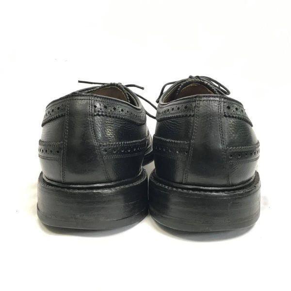 Vintage 1970s Florsheim Imperial Kenmoor Long Wingtip Dress Shoes Black 11A 27.0-28.5(USED)