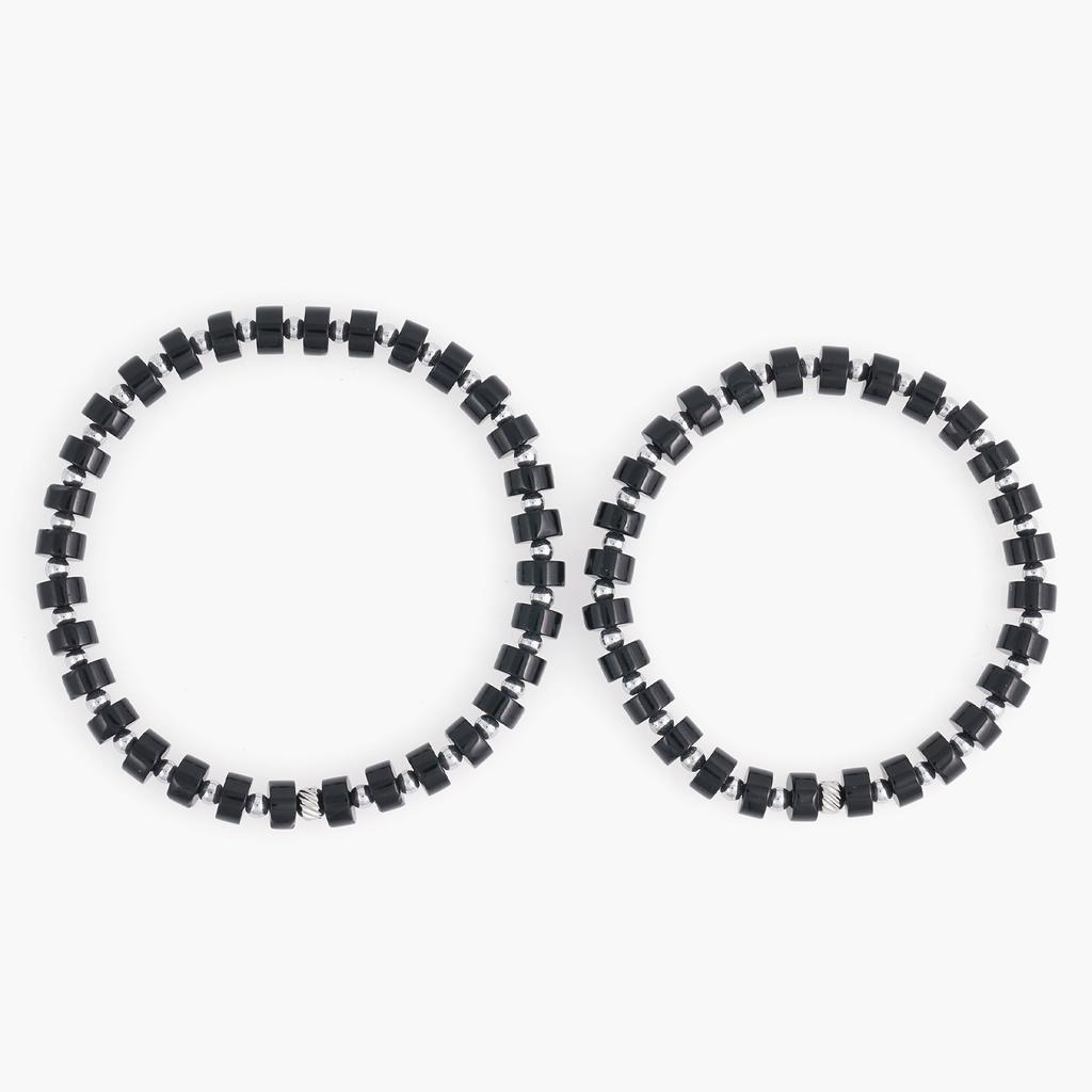 Браслет Jbans Classic Серебряный Шариковый 6 мм Черный Ро делло Оникс (C2401Ac1090_Bk)
