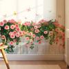 Self-adhesive Flower Wall Sticker Flowers Pattern Wall Art Decorative Sticker  Bedroom Livingroom